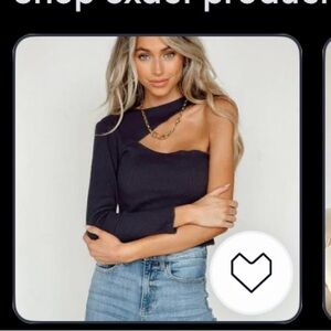 Elegant Black Ribbed One-Shoulder Top • vestique